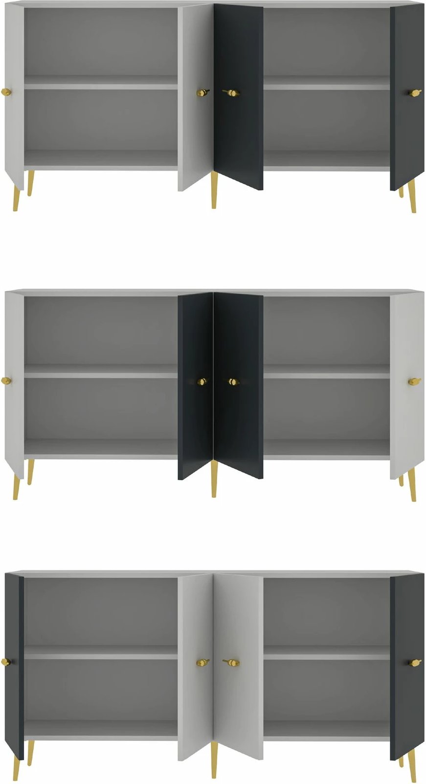 Konsol Skye Decor, Loop KB150, e bardhë, antracit