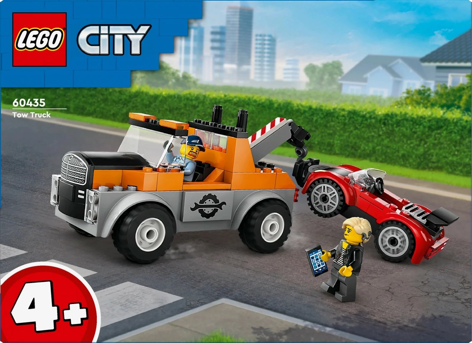 Set lodrash LEGO City 60435, Kamion tërheqës dhe veturë sportive, 101 pjesë, për fëmijë