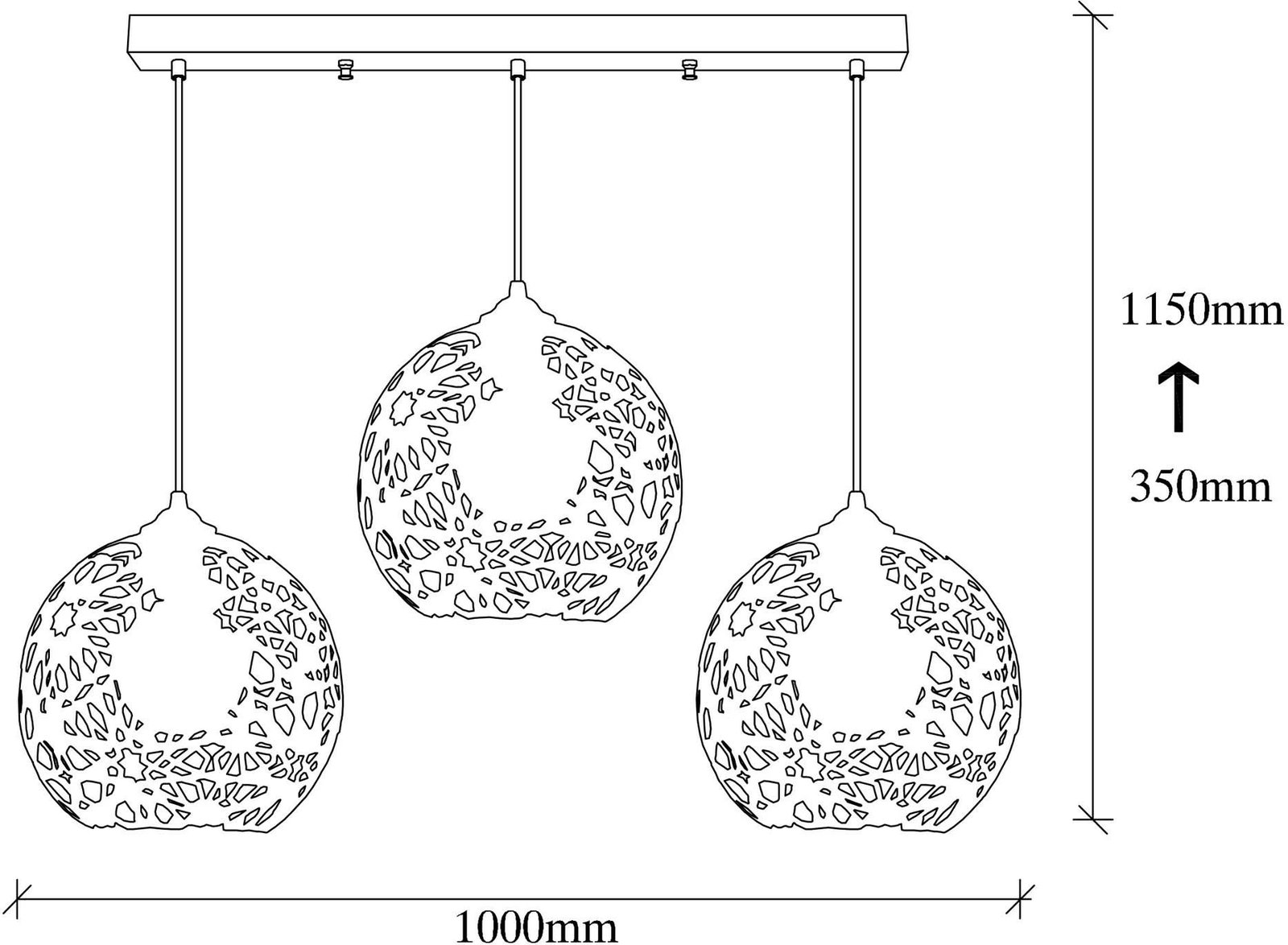 Llambë tavani Opviq Fellini MR-786, metal i zi