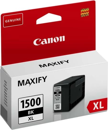 Kasetë boje, Canon PGI-1500XL BK (9182B001), kapacitet XL 35 ml, rendiment deri 1200 faqe A4, e zezë