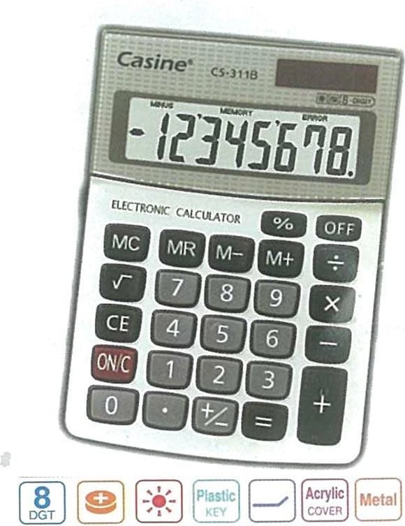 Kalkulator Casine CS-311B, 8 shifra, metal