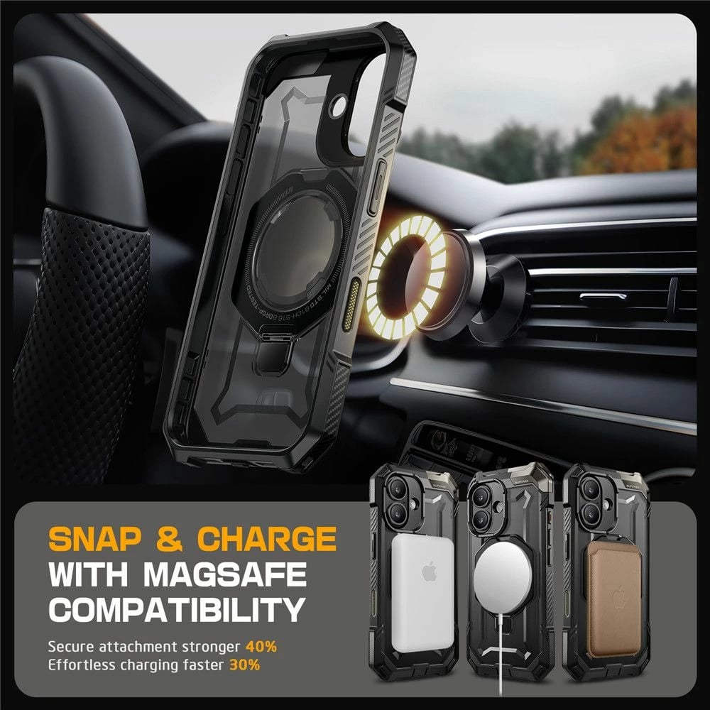 Mbështjellës Supcase UB Grip Mag me MagSafe për iPhone 15 Pro Max, Zi