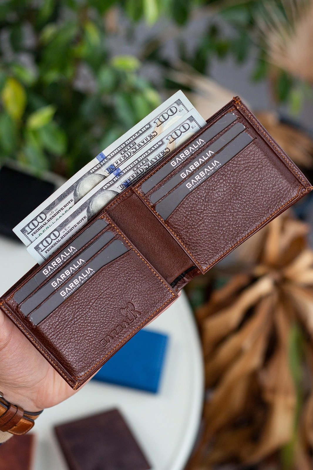 Mbajtës kartelash prej lëkure, ngjyrë tan, Zoozie Bags, Porto v2