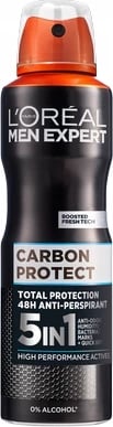 Antiperspirant sprej për meshkuj L'Oreal Paris Men Expert Carbon Protect, 150ml