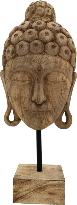 Dekorim tavoline maskë buddha, dru mango natyral-hekur, 20x18.5x48.5cm