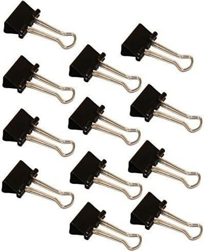 Kapëse letre WEDO foldback 19mm, 12 copë, e zezë