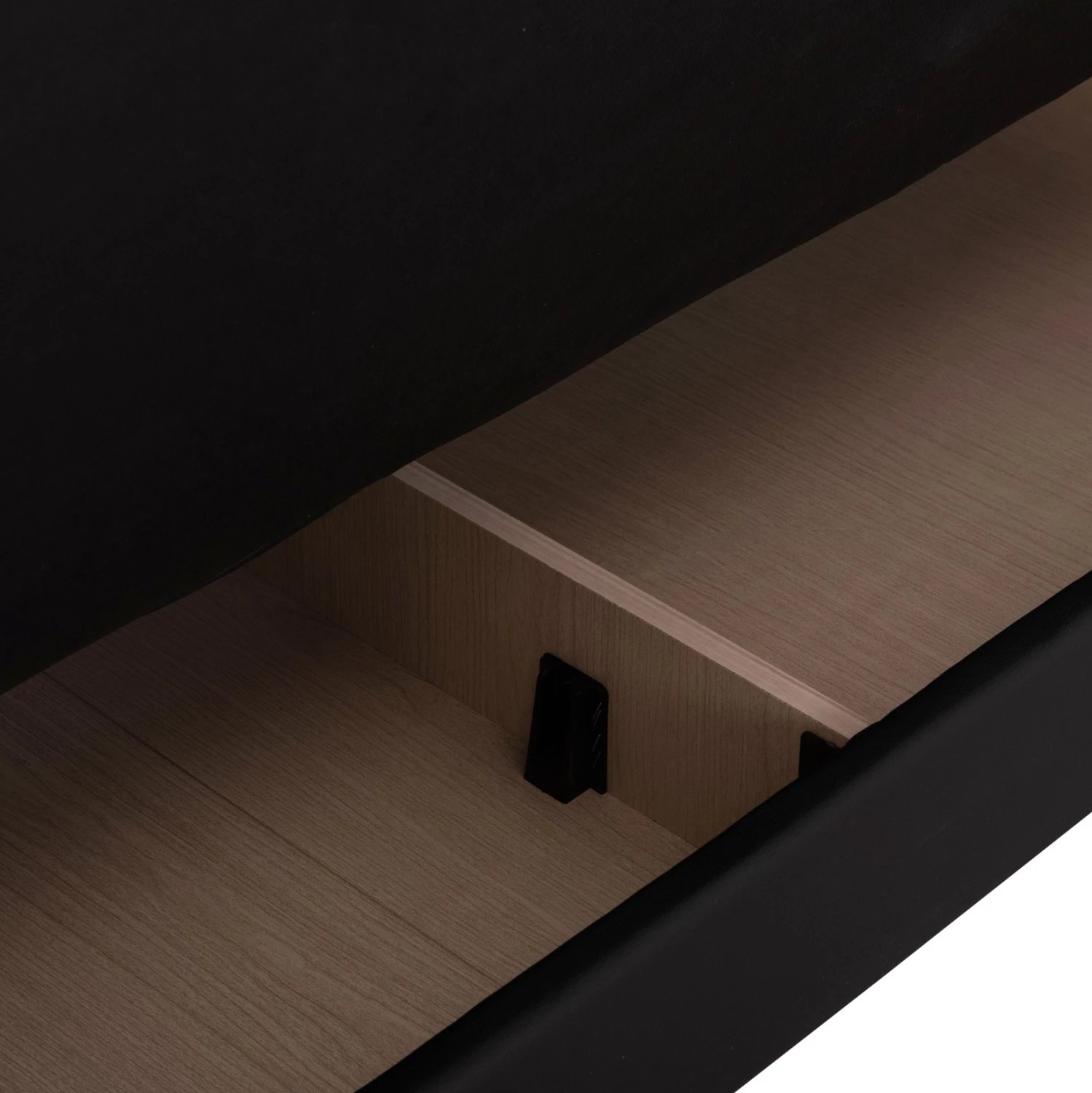 Divan-krevat treshe me hapësirë për depo, ngjyrë e zezë, NIKKO FH3292.11, 207x80x82cm