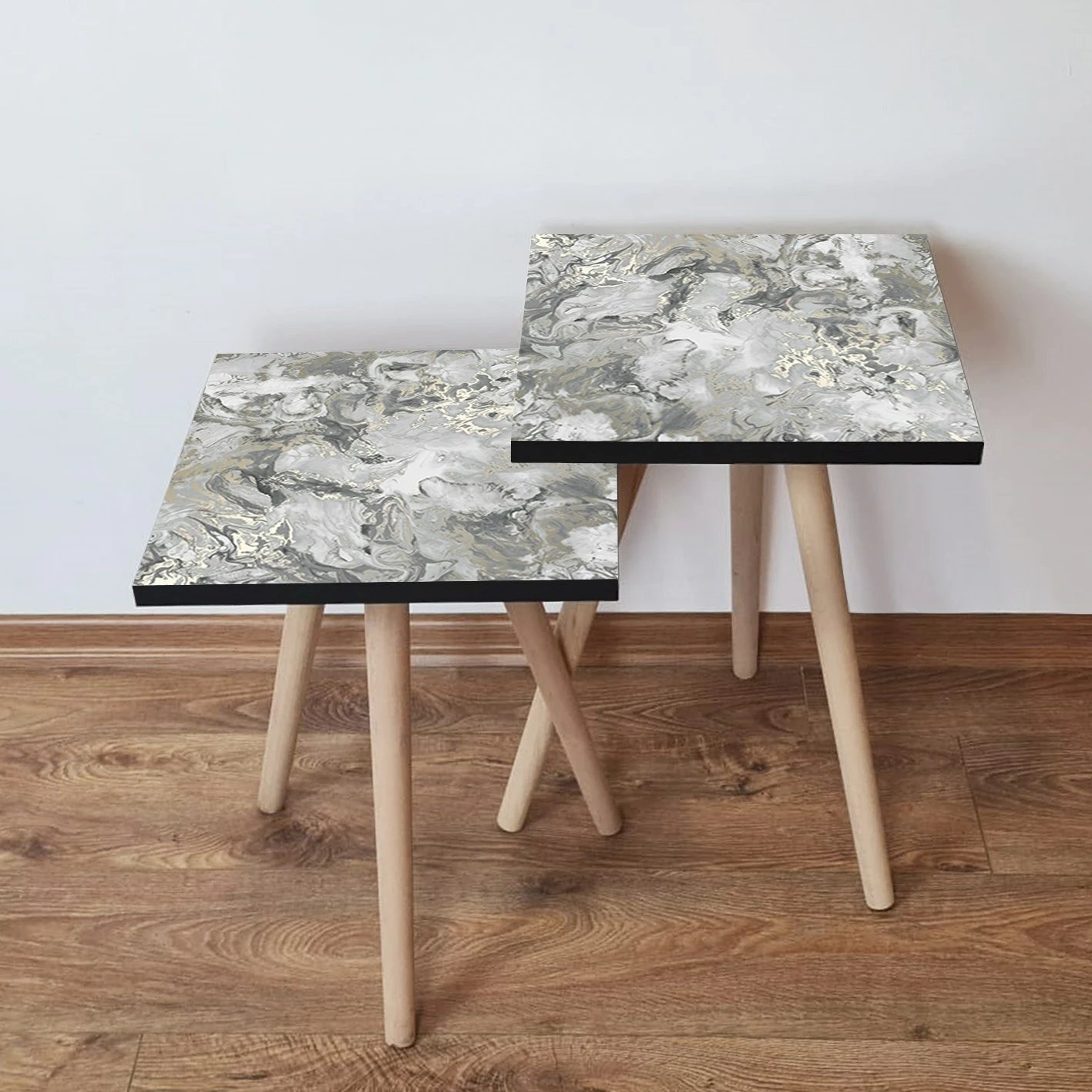 Set tavolina të mbivendosura, 2 copë, Skye Decor, gri, 2Shp133