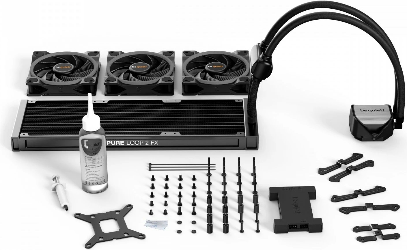 Ftohës CPU me ujë Be quiet! Pure Loop 2 FX 360mm, 3 ventilatorë ARGB, i zi