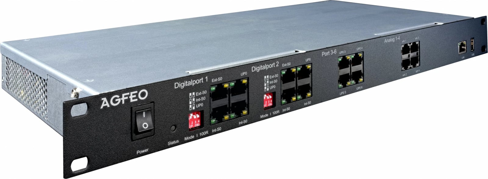 Switch AGFEO ES 628 IT, 483 x 215 x 44 mm, e zezë