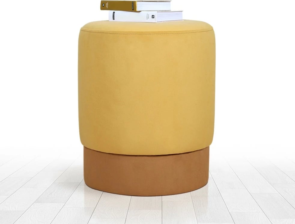 Puf Atelier del Sofa, kadife e verdhë, Ropp