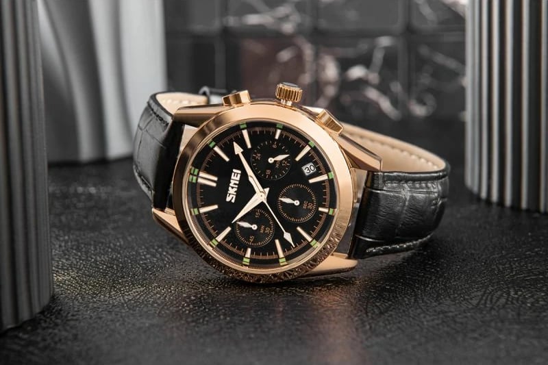 Orë dore për meshkuj Skmei, e zezë