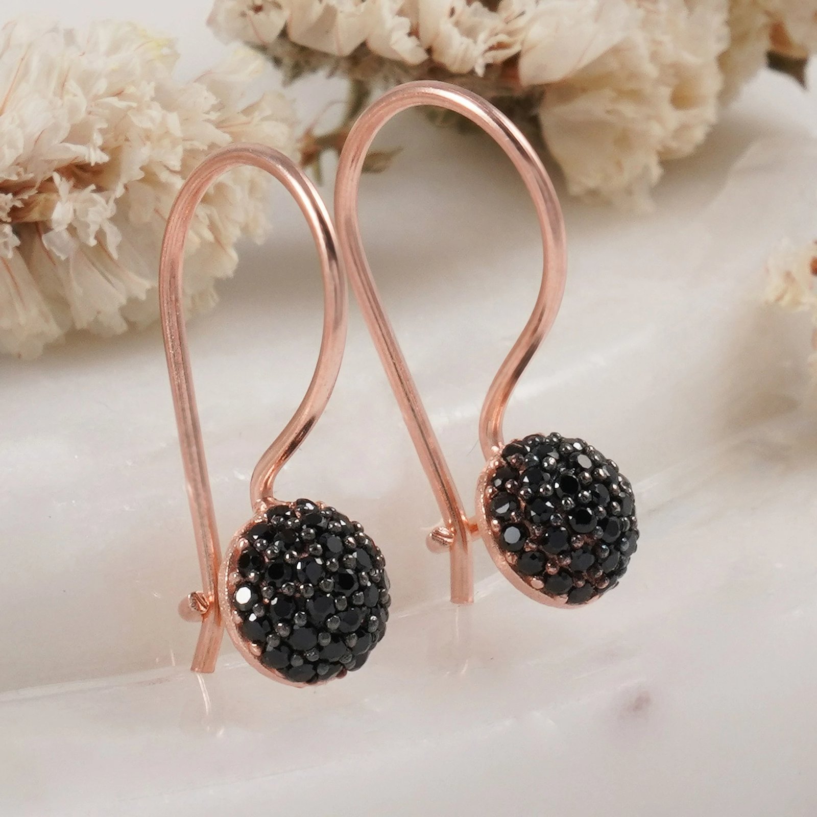 Vathë argjendi Jumeon, rozë gold e zi, 9938SYH