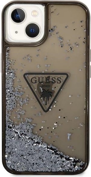 Mbështjellës Guess GUHCP14MLFCTPK për iPhone 14 Plus 6.7", Liquid Glitter Palm, i zi