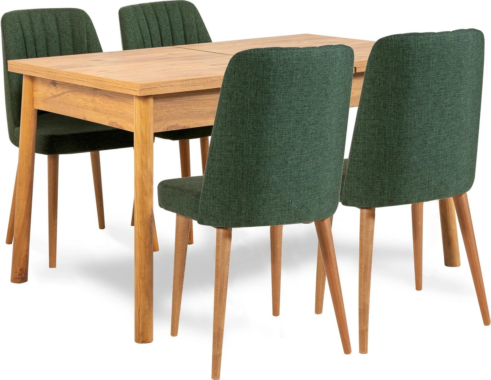 Set tavoline me karrige, zgjatshme, 5 pjesë, Skye Decor, ngjyrë pishë Atlantike, jeshile