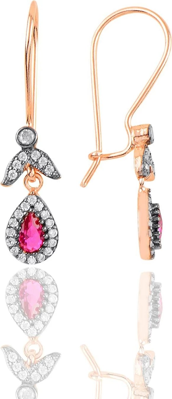 Vathë argjendi Jumeon, ngjyrë rozë ari dhe fuchsia, 10990YAKUT