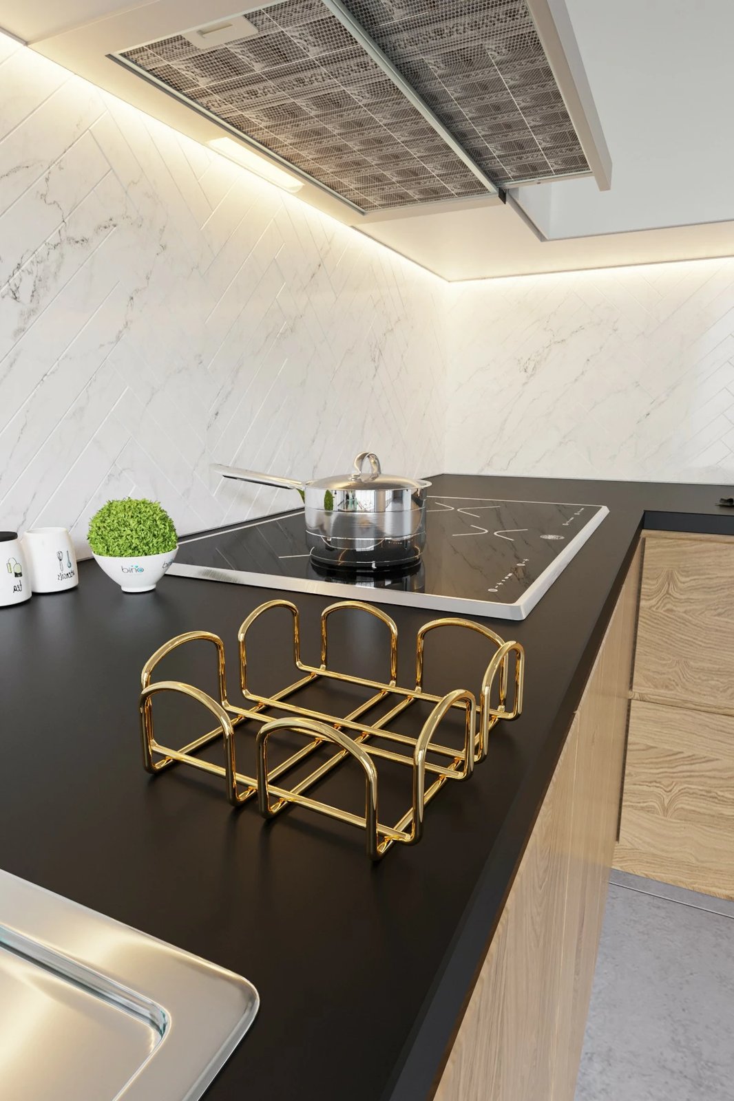Mbajtës pecetash, ngjyrë ari, Aberto Design, Kare Peçetelik