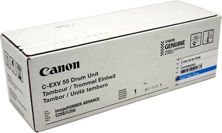 Njësi tamburi, Canon C-EXV 55 (2187C002), 43.000-150.000 fletë, cyan