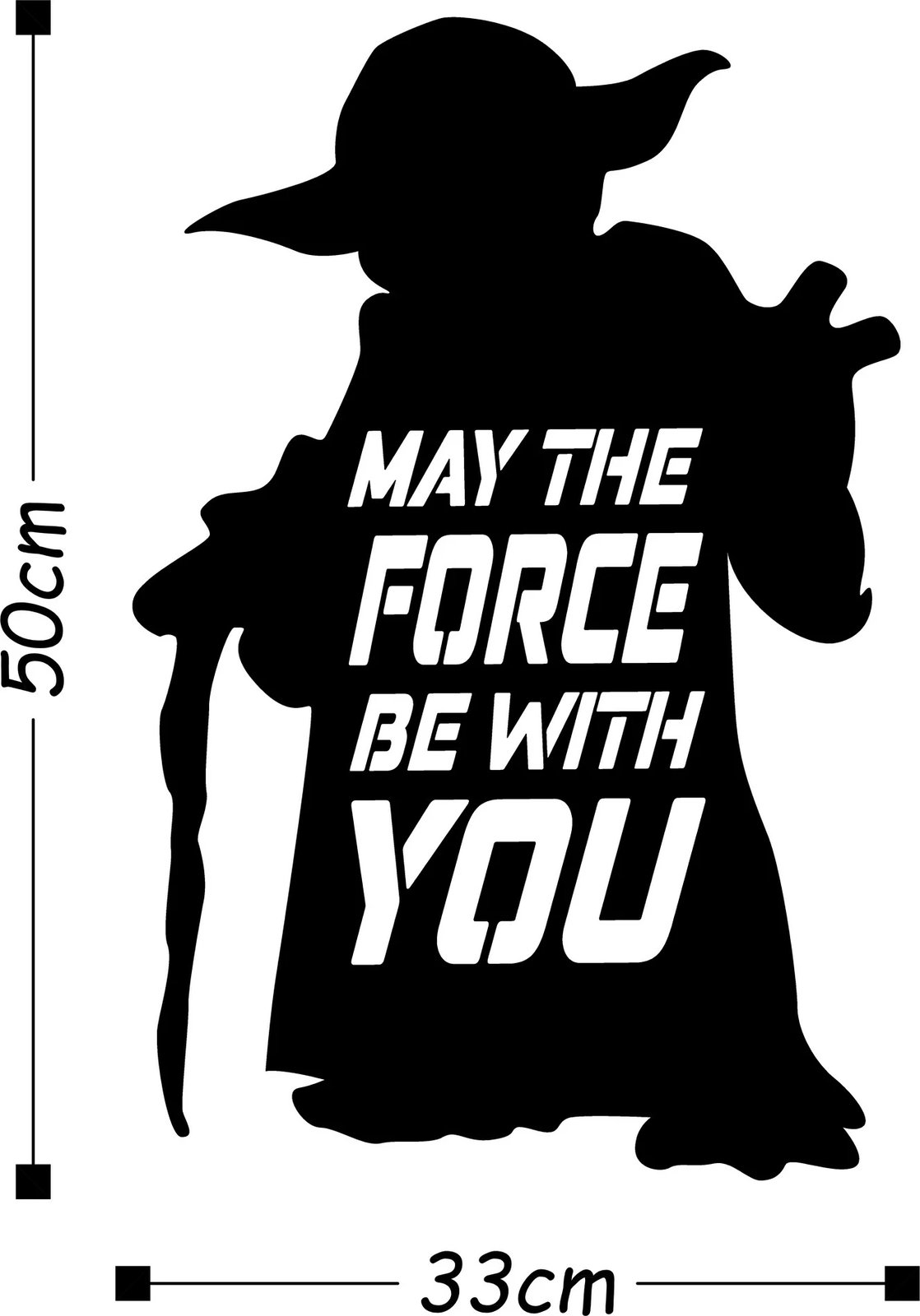 Aksesor dekorativ metalik për mur Wallity, May The Force Be With You