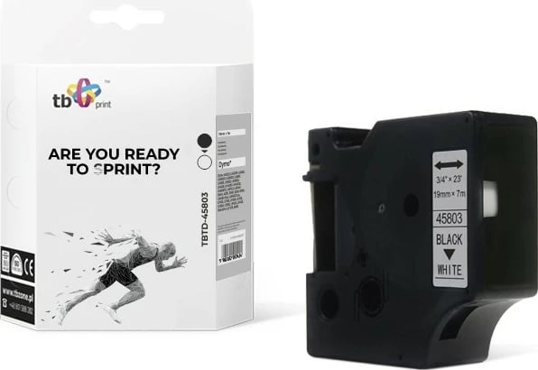 Kasetë etiketuese TB Print TBTD-45803 për DYMO, 19x7mm, e bardhë