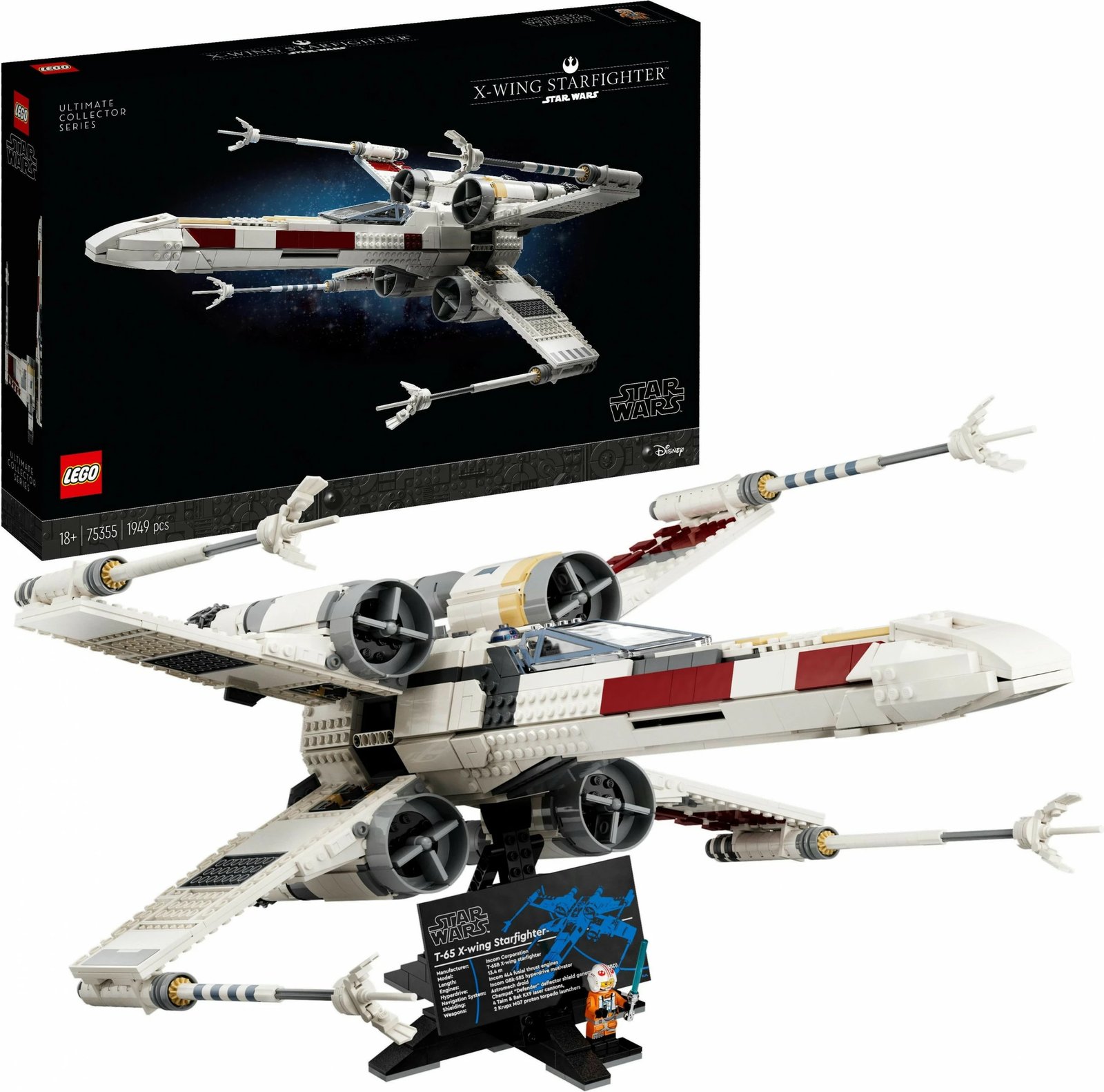 Set ndërtimi LEGO Star Wars X-Wing Starfighter 75355, 1953 pjesë, multikolor