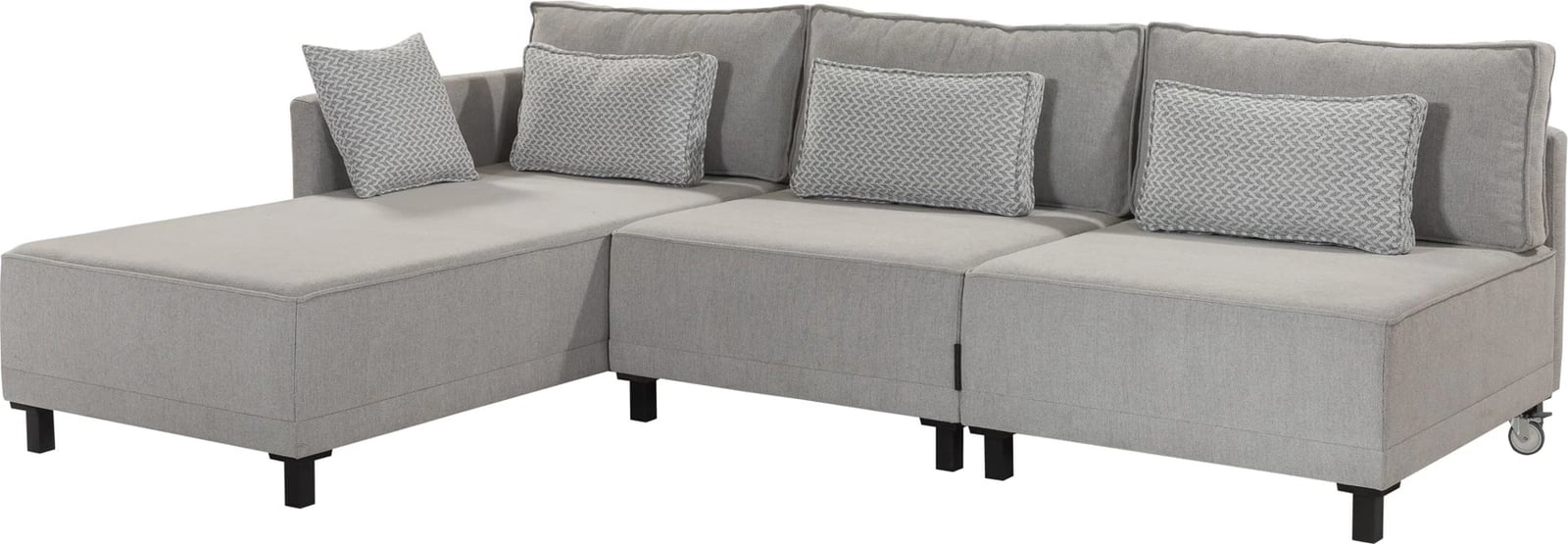 Kënd-sofë krevate Atelier del Sofa, Matris majtas, ngjyrë gri