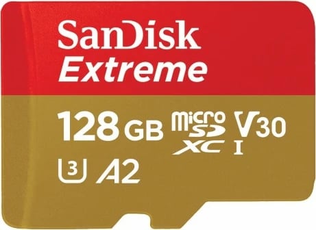 Kartë memorie SanDisk microSDXC Extreme A2 C10 V30 UHS-I U3, 128GB