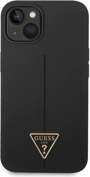 Mbështjellës Guess GUHCP14MSLTGK për iPhone 14 Plus 6.7", silikon, i zi