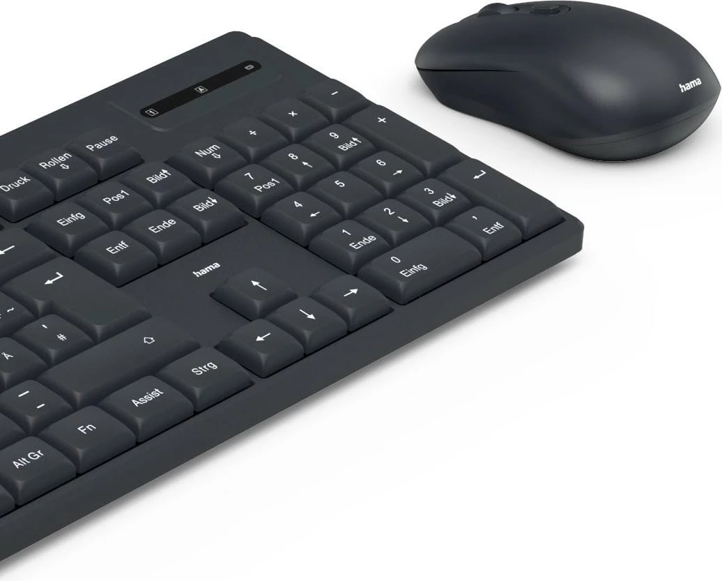 Set tastierë dhe maus pa kabllo Hama WKM-200, QWERTY, i zi