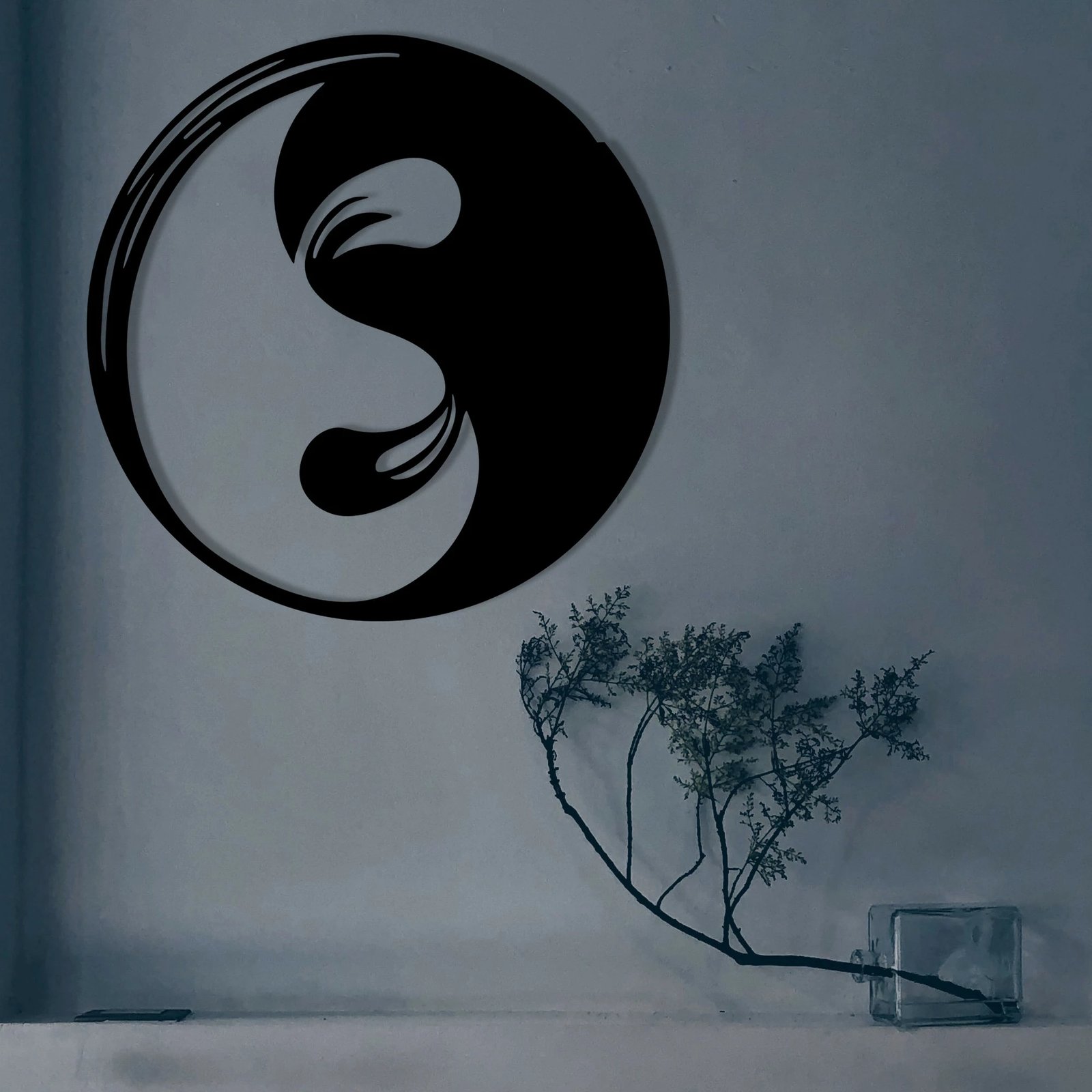 Aksesor dekorativ muri prej metali, Wallity, Boni, ngjyrë e zezë, 48x48cm