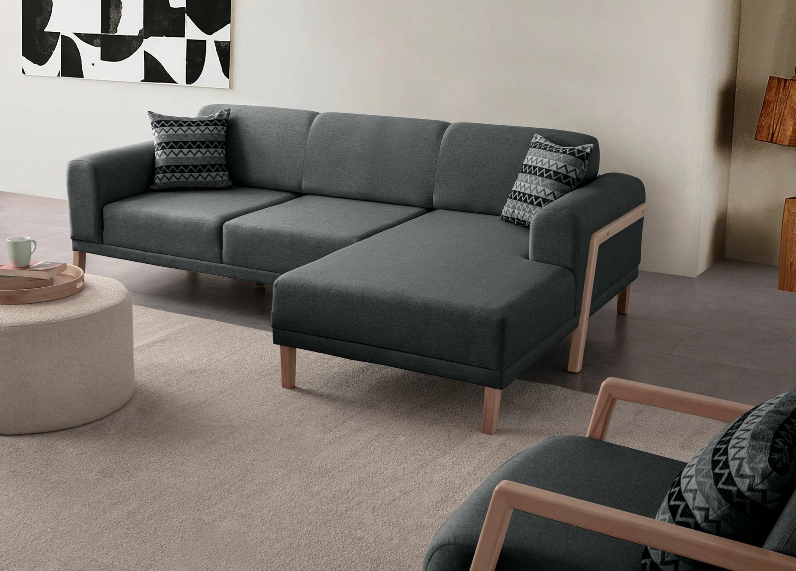 Këndare Atelier del Sofa, ngjyrë anthracite, Relax Right