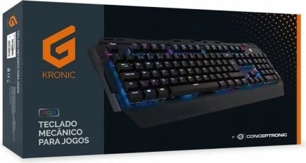 Tastierë gaming Conceptronic, mekanike, RGB, Blue Switch, QWERTY PT, e zezë