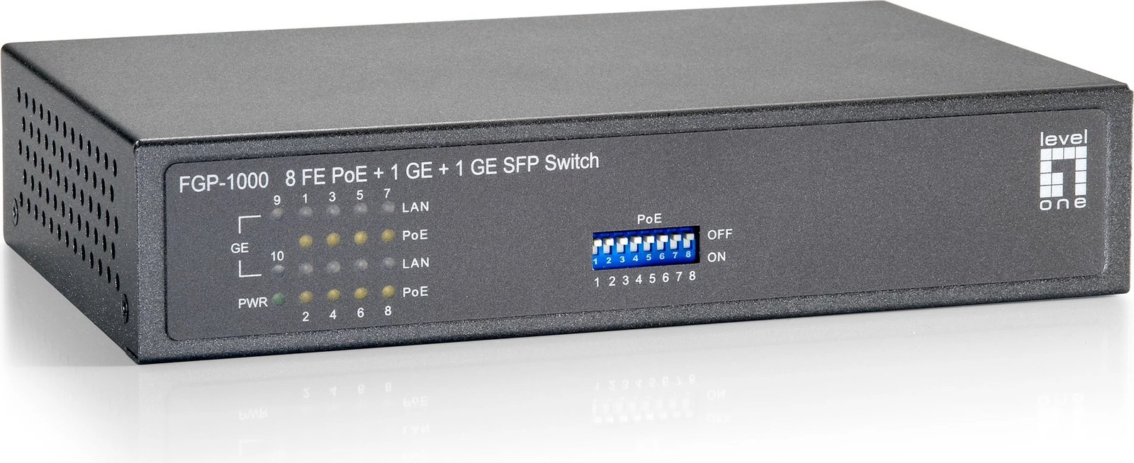 Switch LevelOne FGP-1000, 10-Port, PoE, Fast Ethernet, 90W