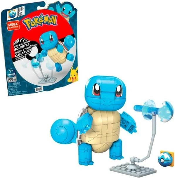 Set ndërtimi Mega Bloks Pokémon Squirtle, 199 pjesë, Blu