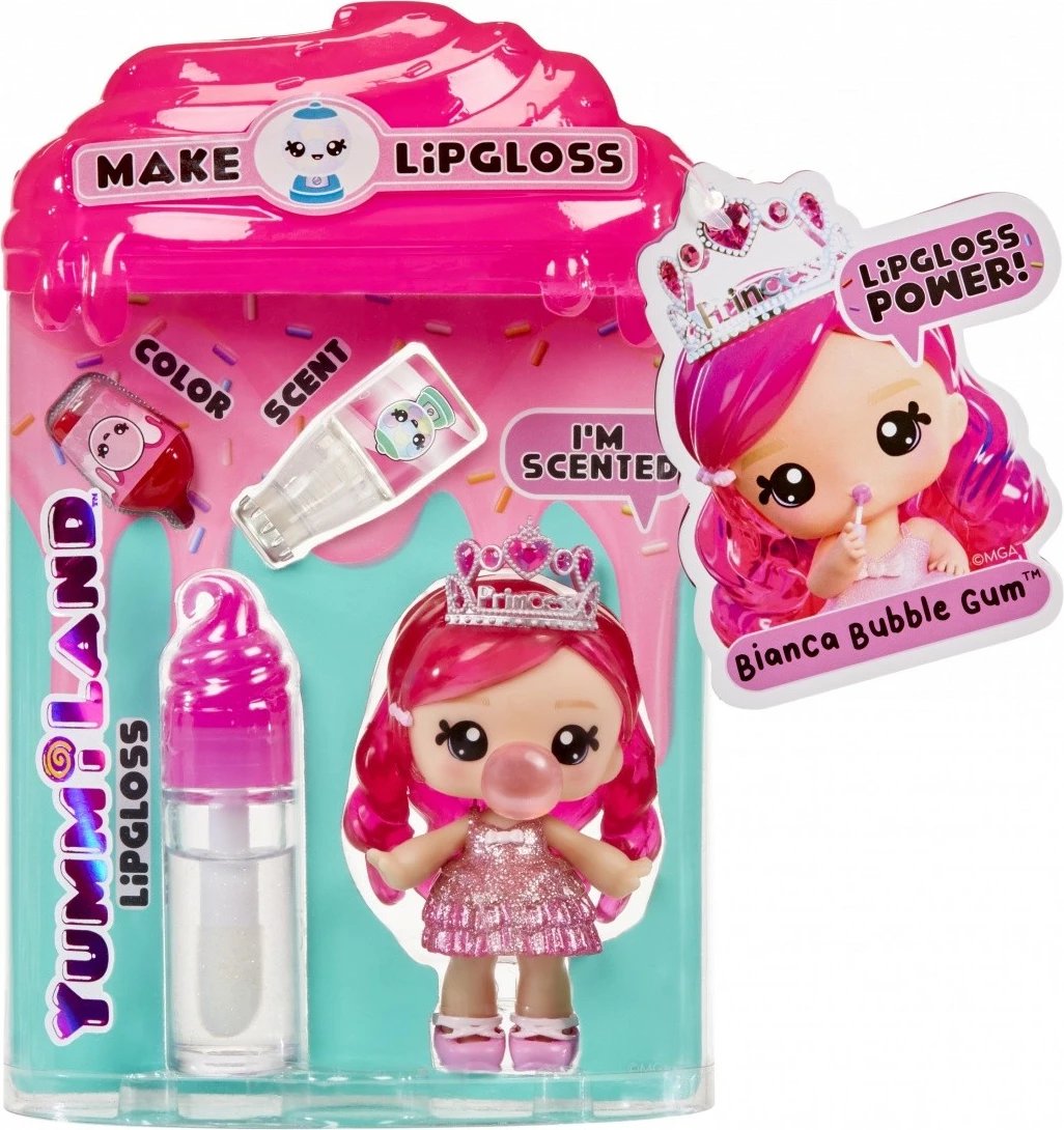 Kukull Yummiland MGA Bianca Bubblegum me lipgloss, rozë