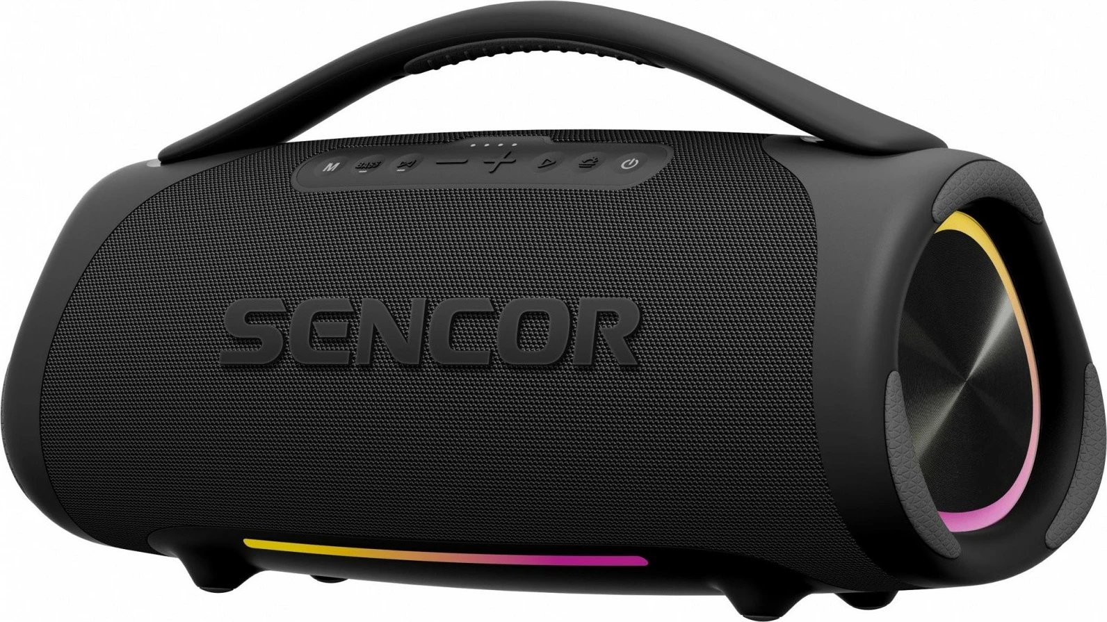 Altoparlant Bluetooth portabël, Sencor Resonex MEGA, 190W (130W me bateri), IPX7, TWS deri 99 njësi, 22500mAh, Bluetooth 5.3, LED, e zezë