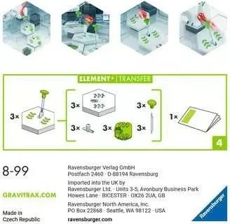 Lodër Ravensburger GraviTrax Element Transfer, shumëngjyrëshe