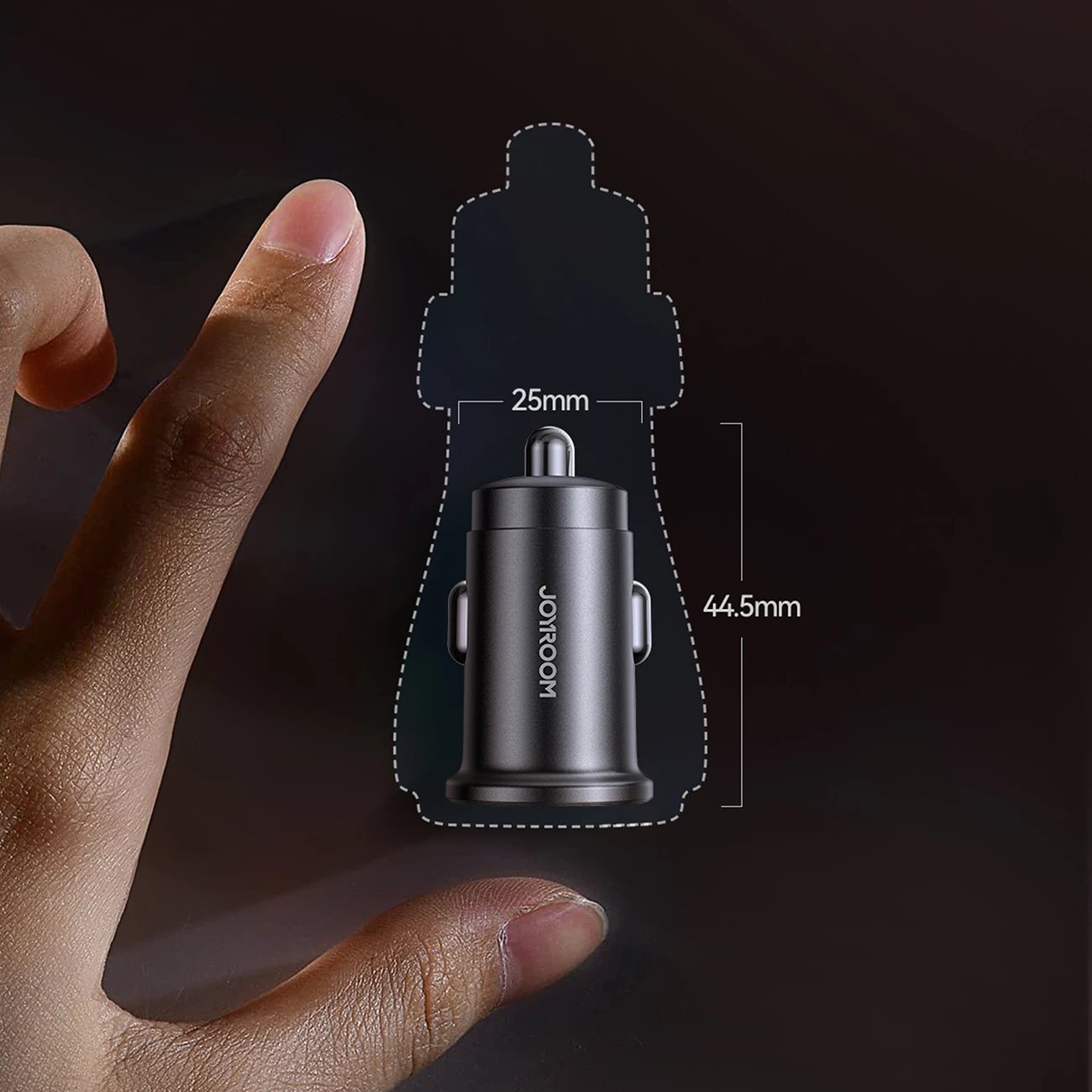 Karikues veture Joyroom JR-CCN16 15W, 2 porta USB-A & USB-C, 12-24V, pa kabllo, zi