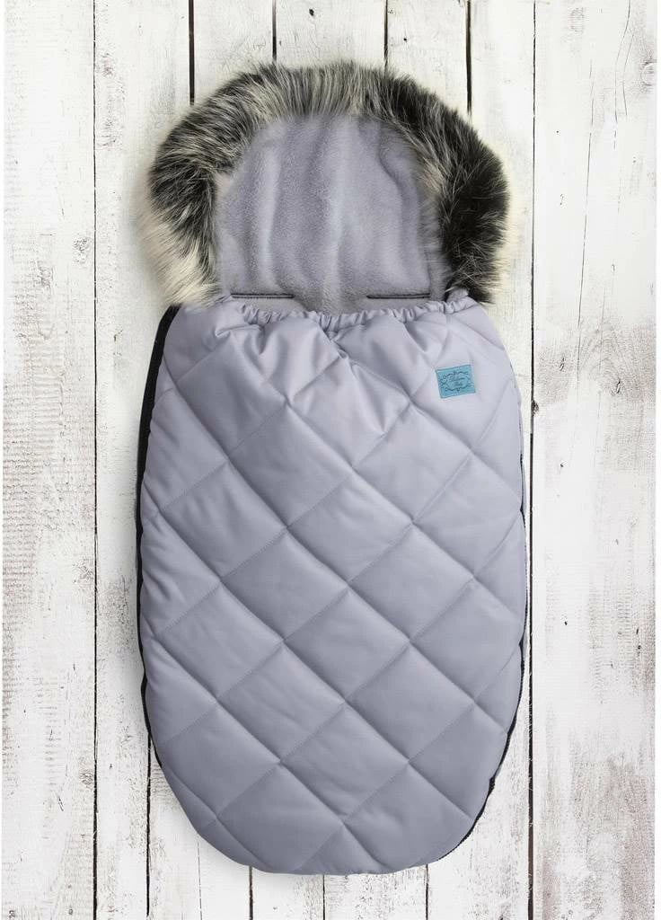 thes dimri për bebe, BELISIMA, Luxury Quilted, 98x53 cm, me kapuç me gëzof të heqshëm, me vrima për rripa 5-pikësh, gri e hapët