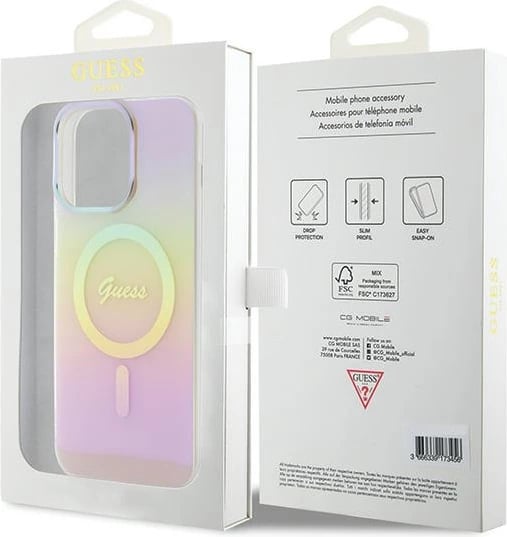 Mbështjellës Guess IML Iridescent MagSafe për iPhone 15 Pro, rozë Mbështjellës Guess IML Iridescent MagSafe për iPhone 15 Pro, rozë