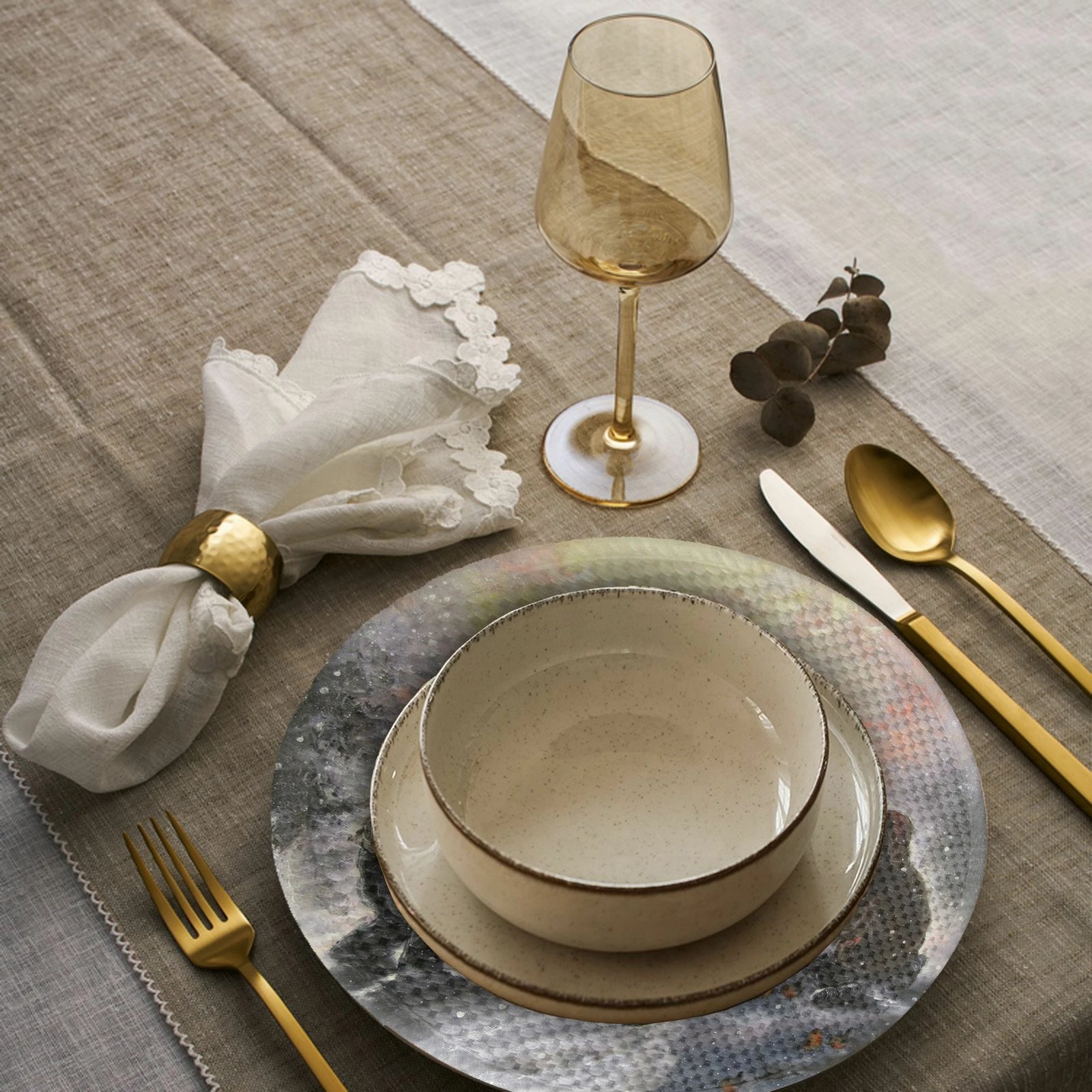 Set nënshtrues tavoline Hermia Concept, shumëngjyrësh, 4 copë, 37cm