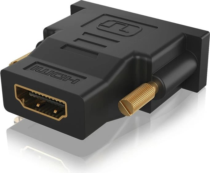 Adapter video ICY BOX IB-AC552, DVI-D në HDMI, Dual Link, e zezë