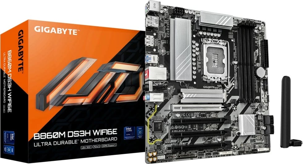 Pllakë amë Gigabyte B860M DS3H WIFI6E, micro ATX, LGA1851, Wi-Fi 6E