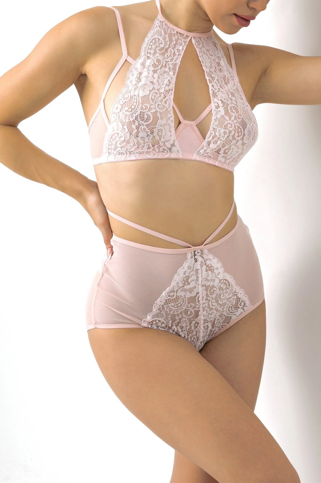 Bra dantelle rozë Jumeon, 148-007055009