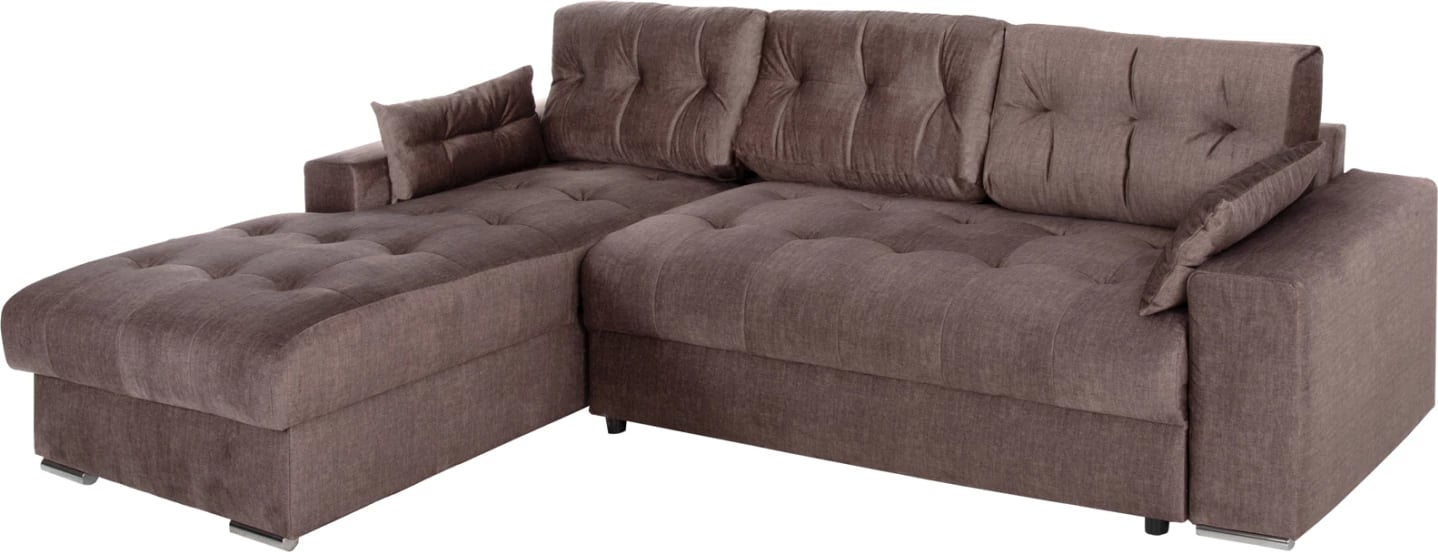Divan-krevat qoshe (majtas) me hapësirë ruajtëse CLANCY FH3281.03L stof kafe 308x181x92H cm