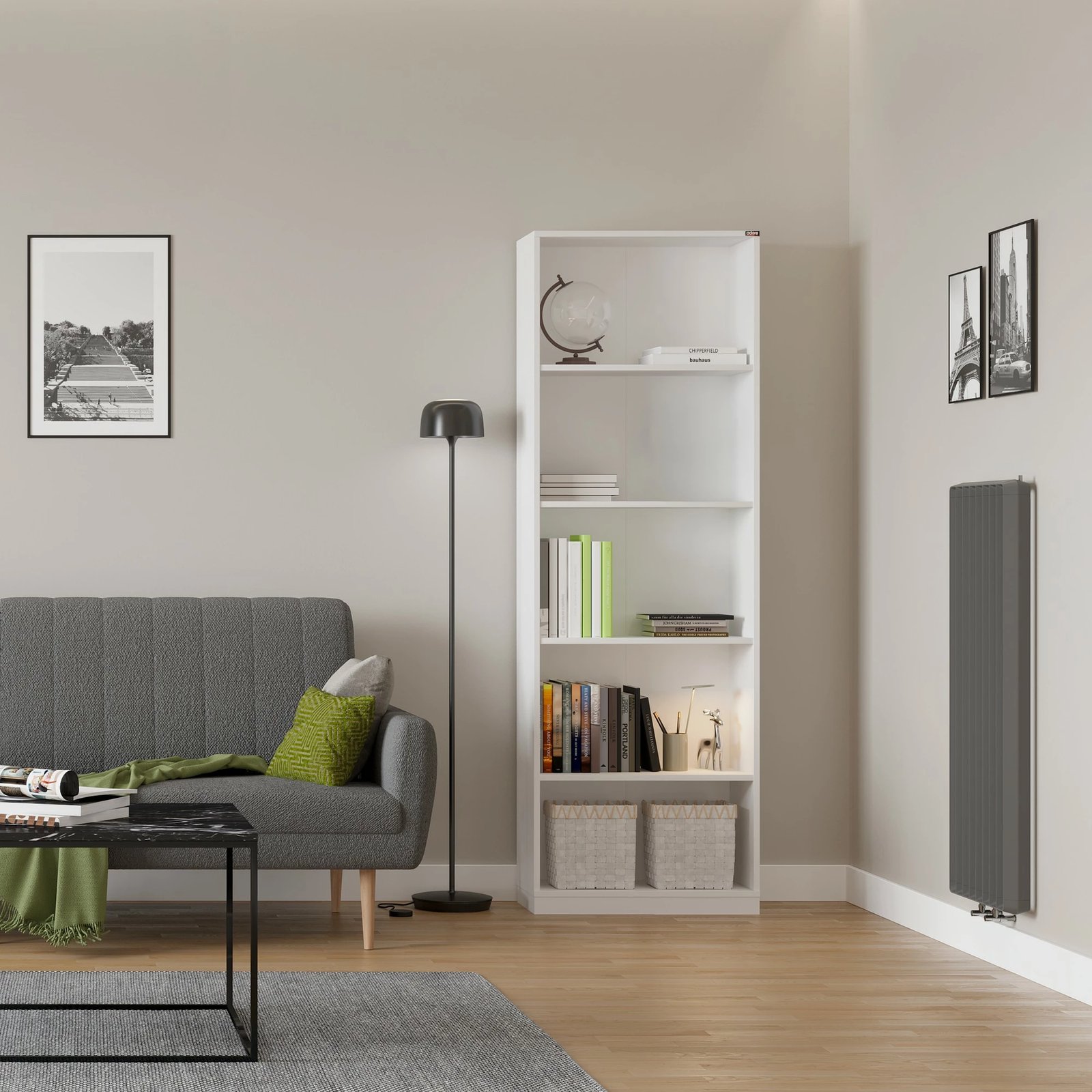 Raft librash Hanah Home, Ktp-350-Bb-1, i bardhë, 64x182x26 cm