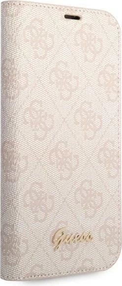 Mbështjellës Guess Bookcase 4G Vintage Gold Logo për iPhone 14 Plus 6.7", Rozë