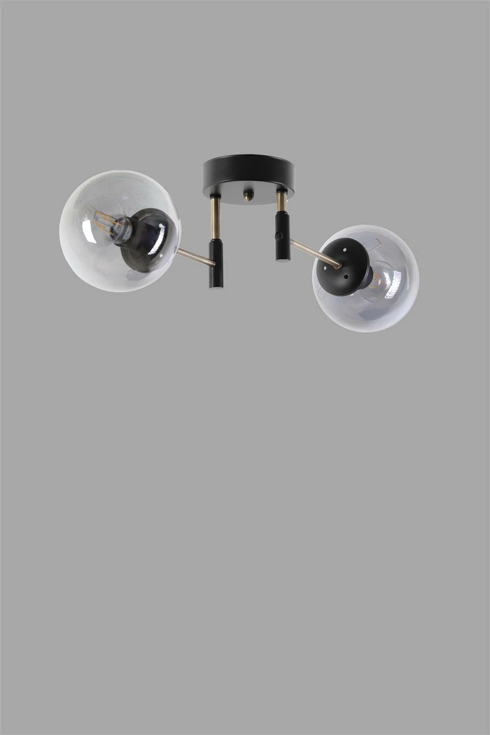 Llambë tavani Opviq, 8509-2, metal, ngjyrë e zezë dhe fume