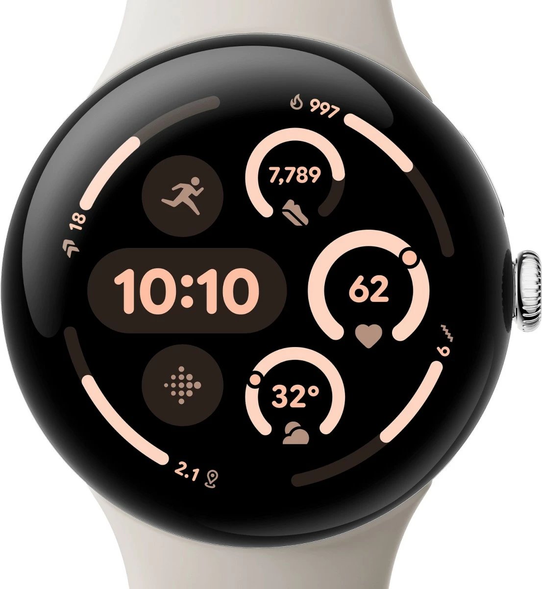 Smartwatch Google Pixel Watch 3, AMOLED, 32 GB, Wi-Fi, GPS, Polished Silver