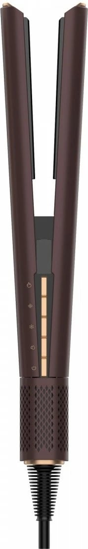 drejtuese flokësh me ajër 2-në-1, Garett Beauty AeroGlow, tharëse + drejtues, rregullim temperature dhe rrjedhe ajri, ekran LCD, kafe